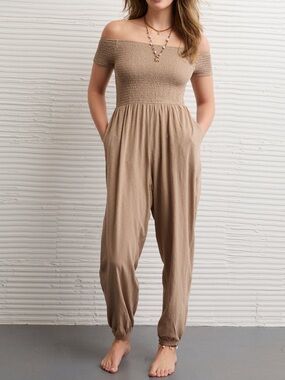 AE Sunchaser off-the-shoulder jumpsuit NWT